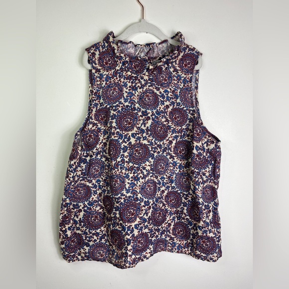 NWT J.Crew Fleur Cotton Paisley Top XS Button Back Cottagecore Romantic Ruffle - Picture 10 of 12